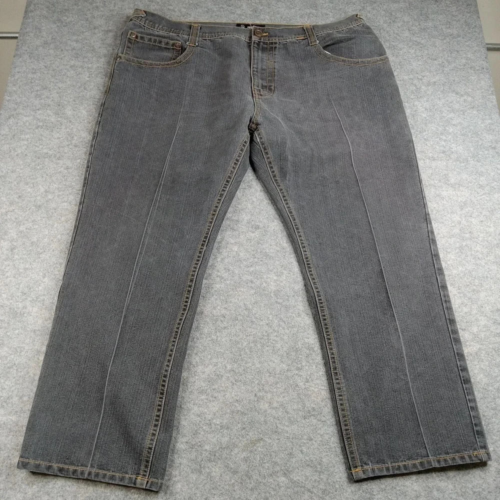 Mecca Jeans Mens 46x32 Gray Denim‎ Straight Leg Relaxed Fit Big & Tall 5-Pocket